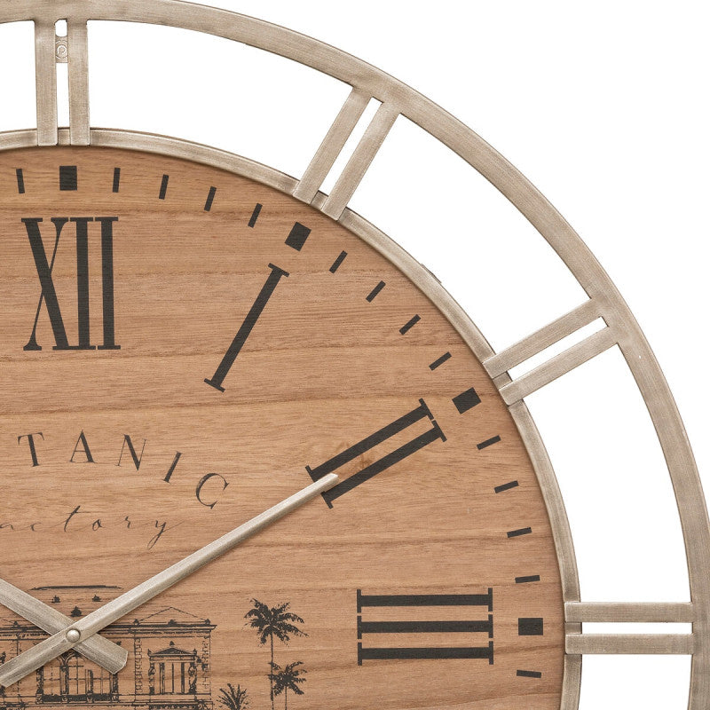 Horloge 70 Cm Métal Et Bois Bota Atmosphera