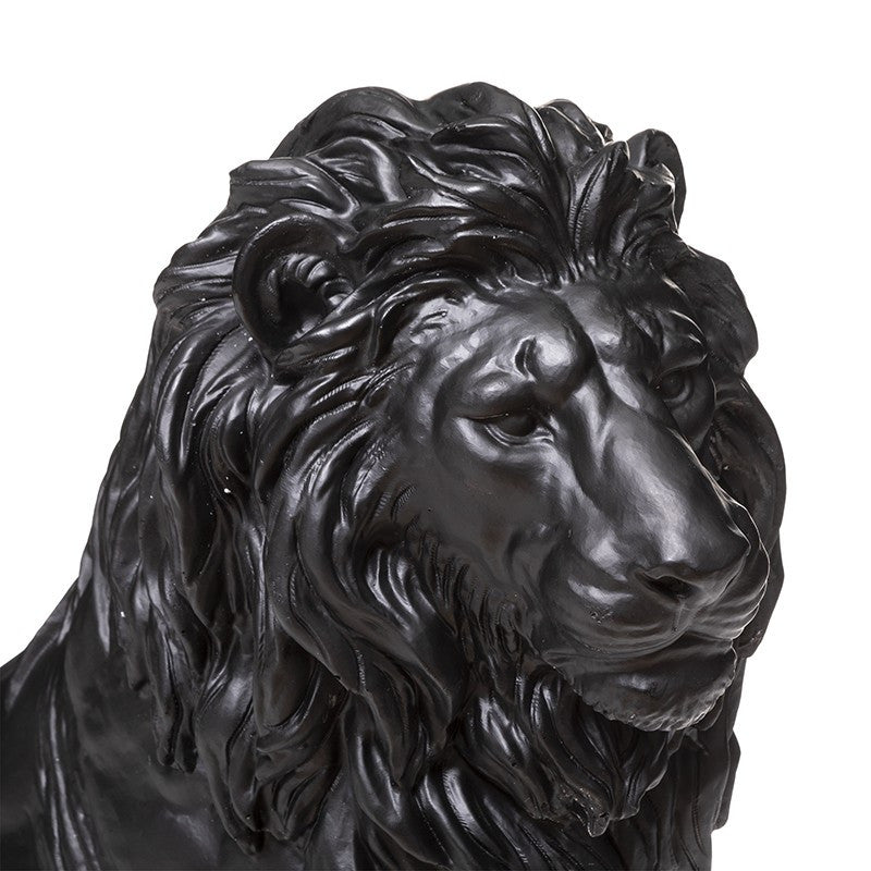 Statue De Lion MGO Noir H80 Atmosphera