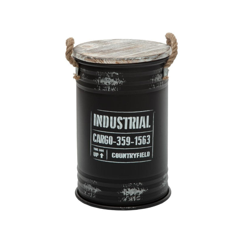  Coffres Bidons Noir Industriel - Lot De 3 - Atmosphera