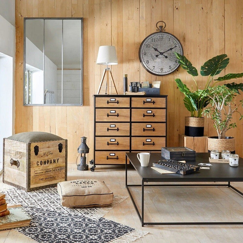  Malle Pouf Vintage En Bois Atmosphera