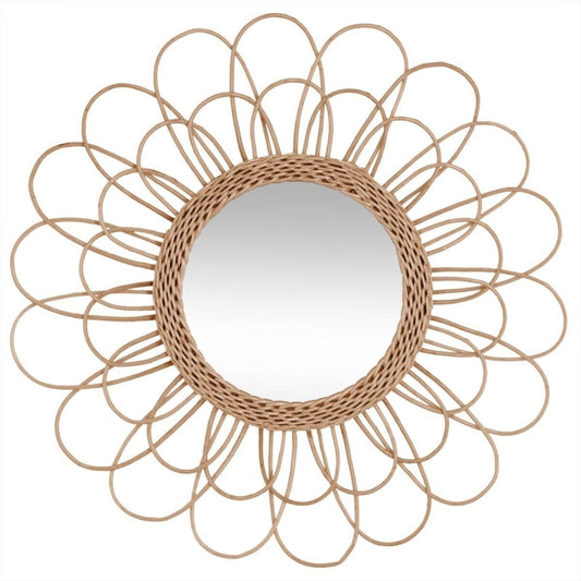  Miroir Rotin Fleur D56 Atmosphera