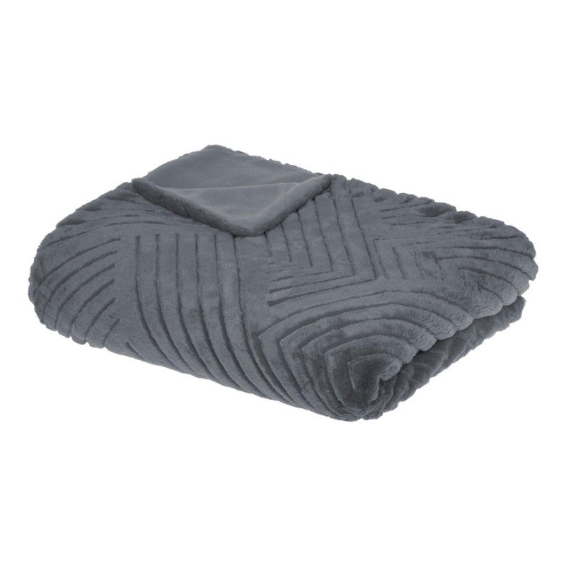  Plaid Géant 180x230 Fourrure Gris Atmosphera