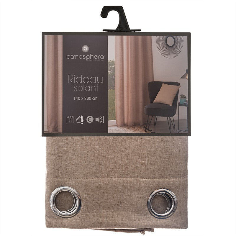  Rideau Isolant Tim Taupe 140x260 Atmosphera
