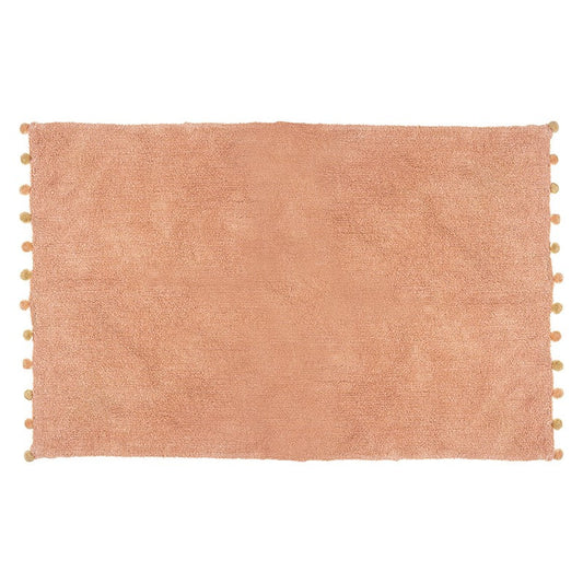  Tapis Enfant 100x150 Rose à Pompons Atmosphera